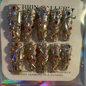 Sparkling Rhinestone Press-On Nails